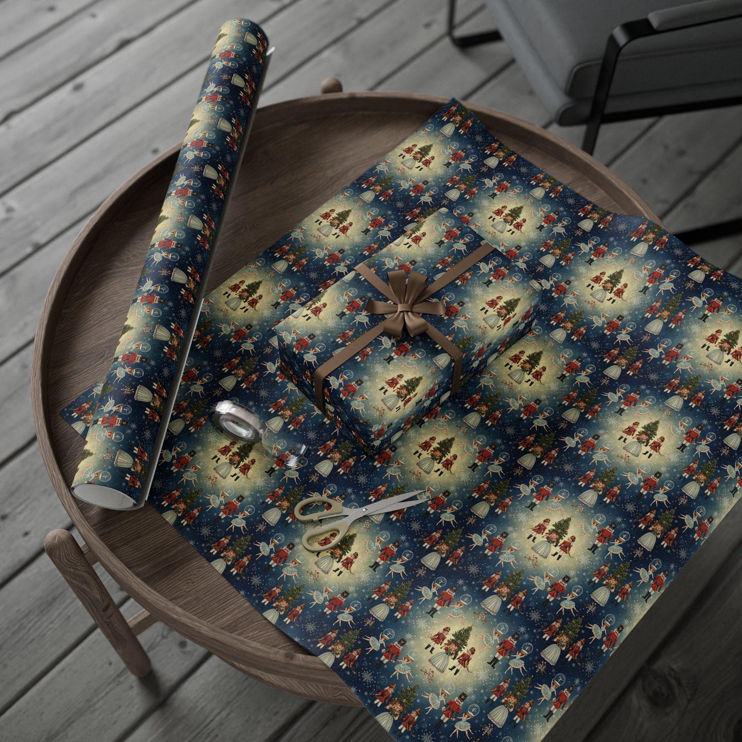 Christmas Nutcracker Gift Wrap Festive Holiday Wrapping Paper | Loki's Shop Too