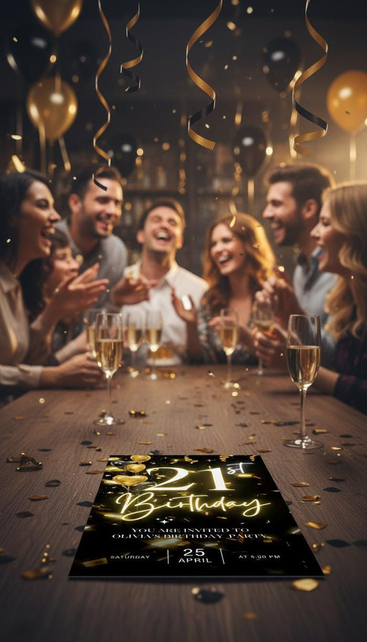 Animated 21st Birthday eCard | Editable Canva Template (Digital Download) | Loki's Shop Too