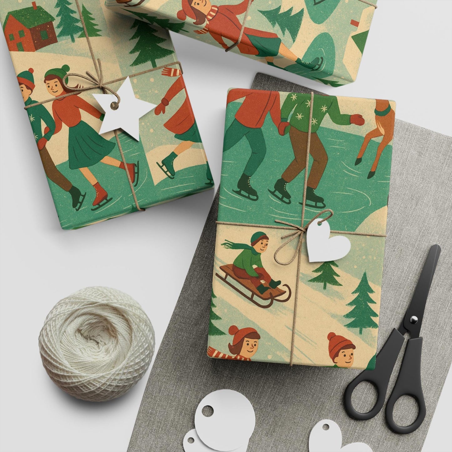 Eco-Friendly Winter Gift Wrap Sheets Christmas Birthday Festive Paper