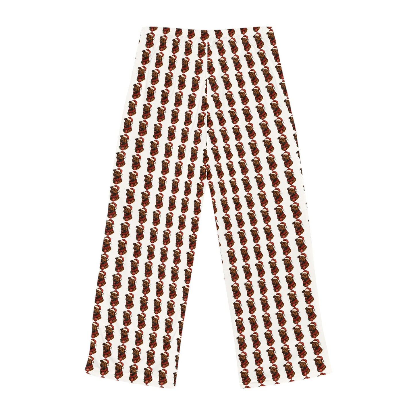 Brindle Santa Pup Print Pajama Pants Patterned Lounge Sleepwear | Loki's Shop Too