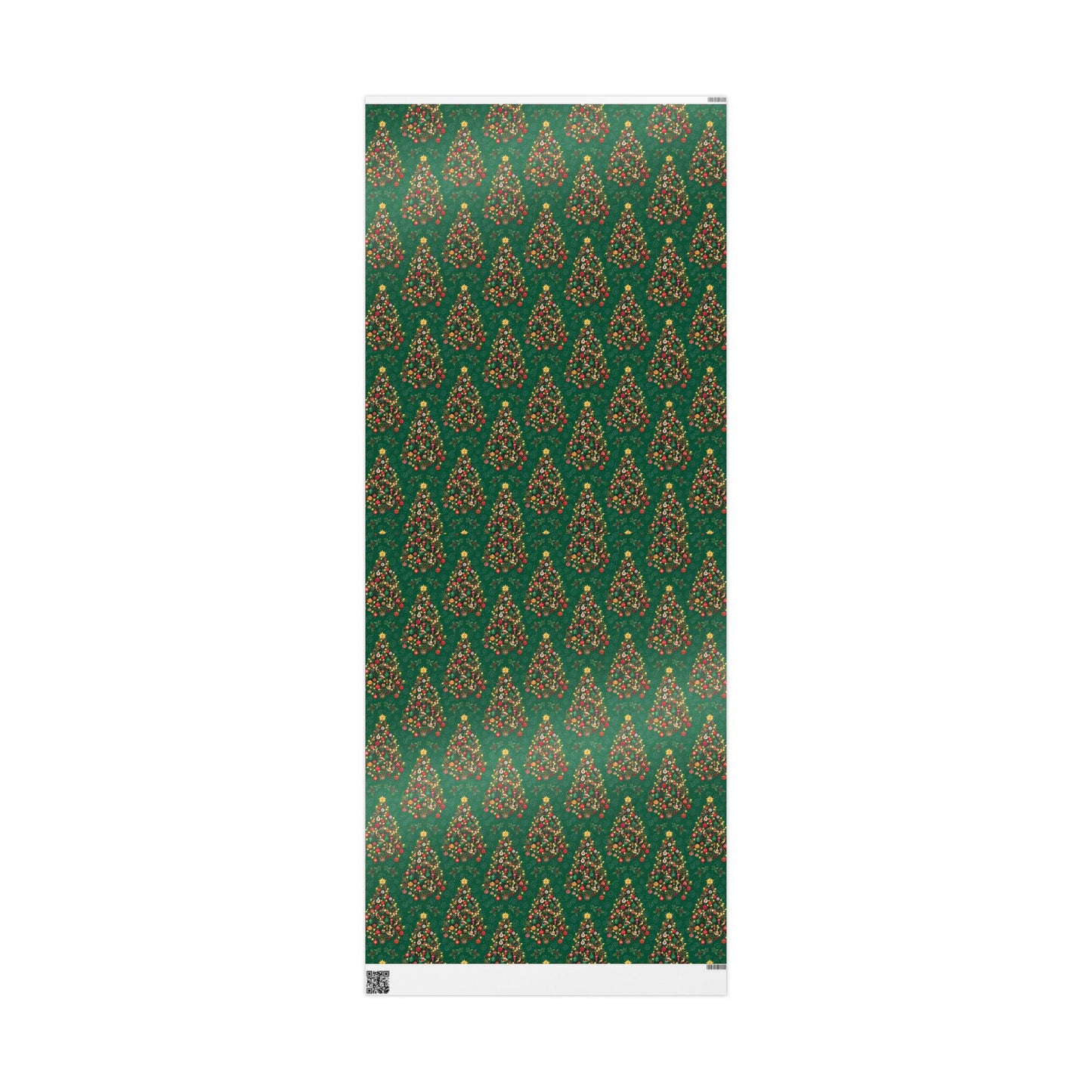Christmas Tree Gift Wrap Green Holiday Pattern