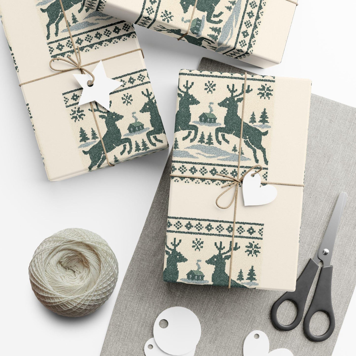 Nordic Reindeer Gift Wrap | Loki's Shop Too