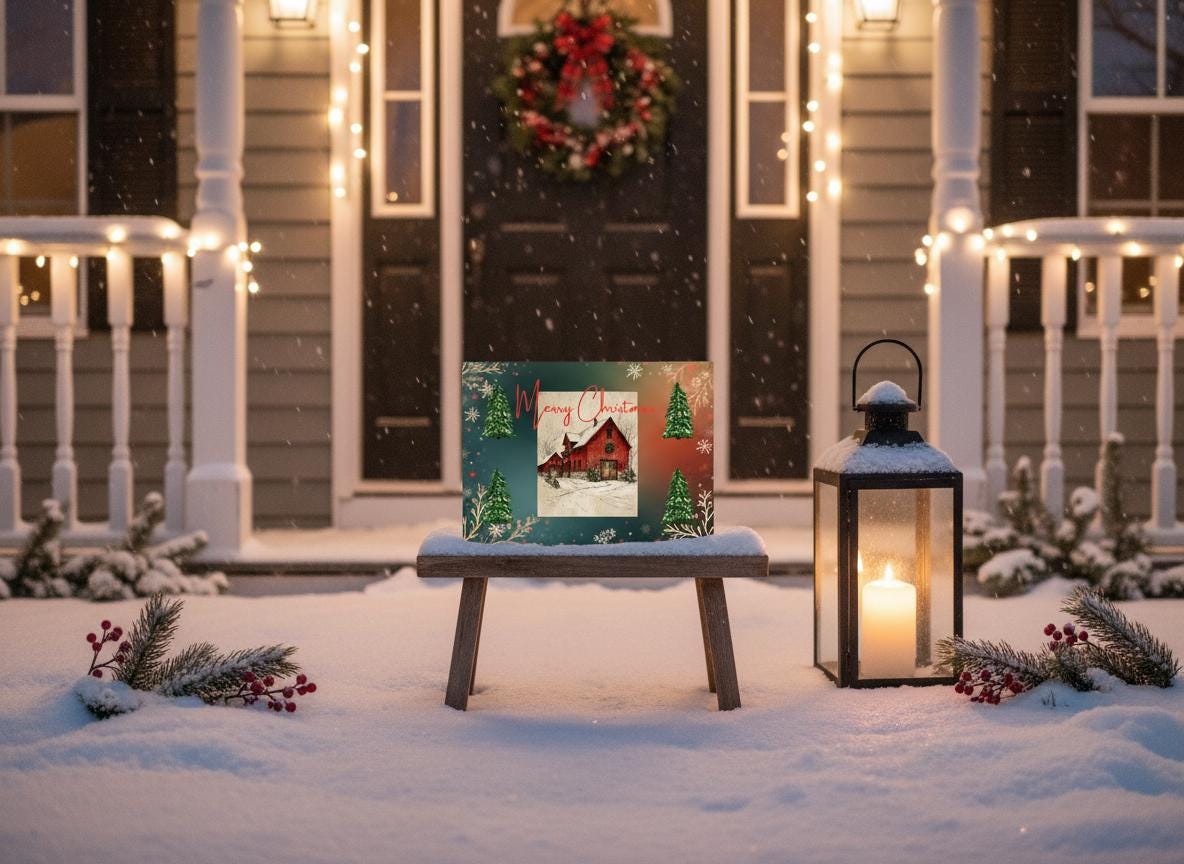 Editable Christmas Photo Card Template | Printable Holiday Card (Digital Download) | Loki's Shop Too