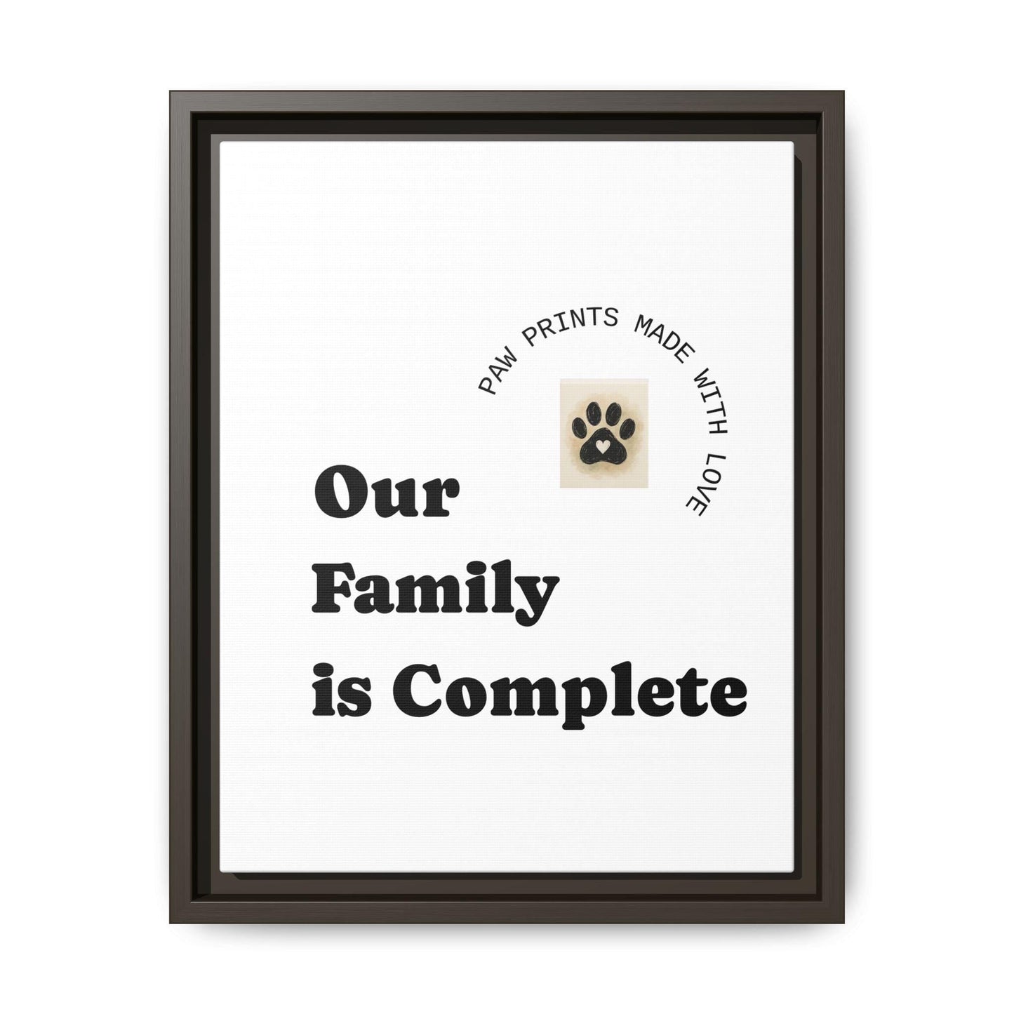 dog paw print framed canvas