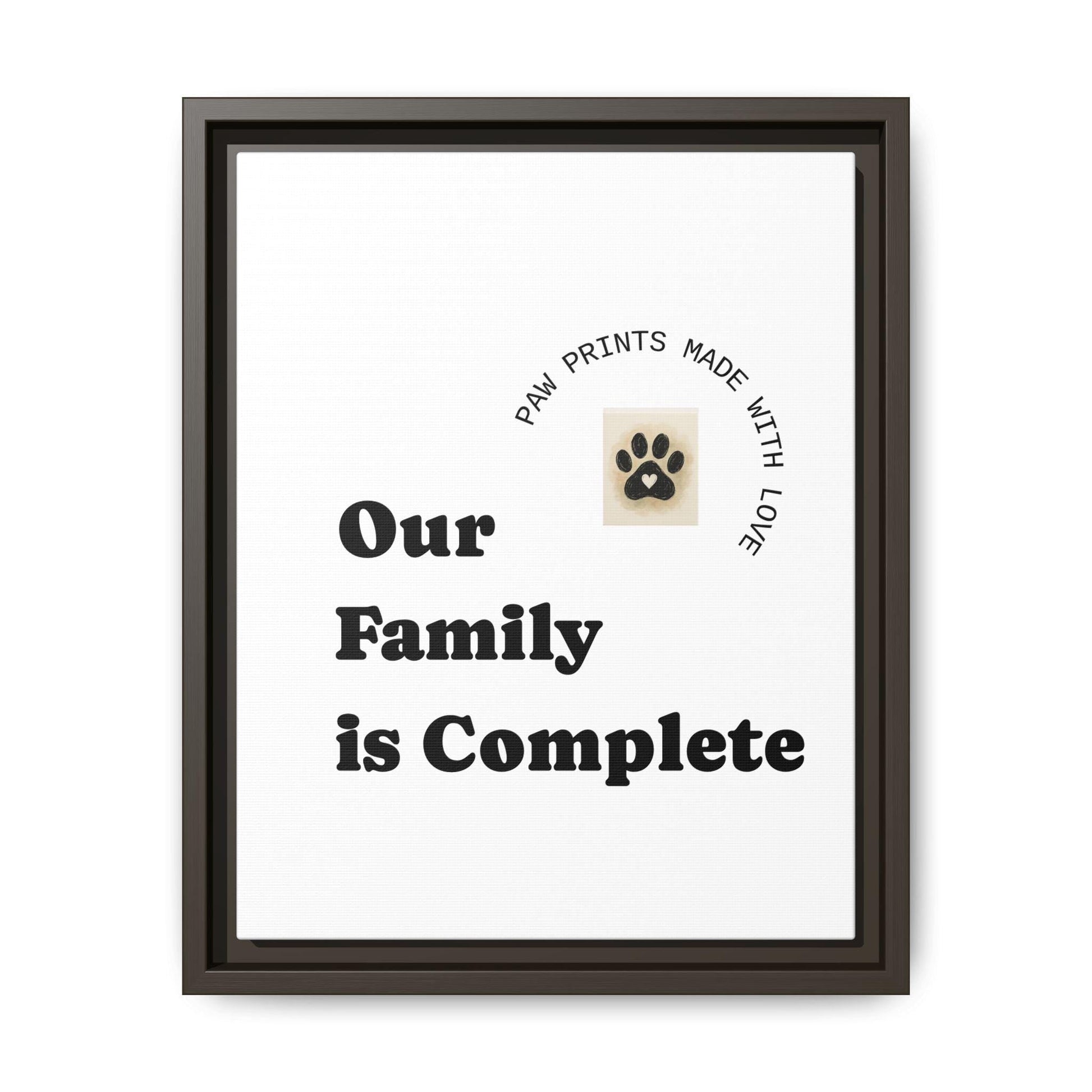 dog paw print framed canvas