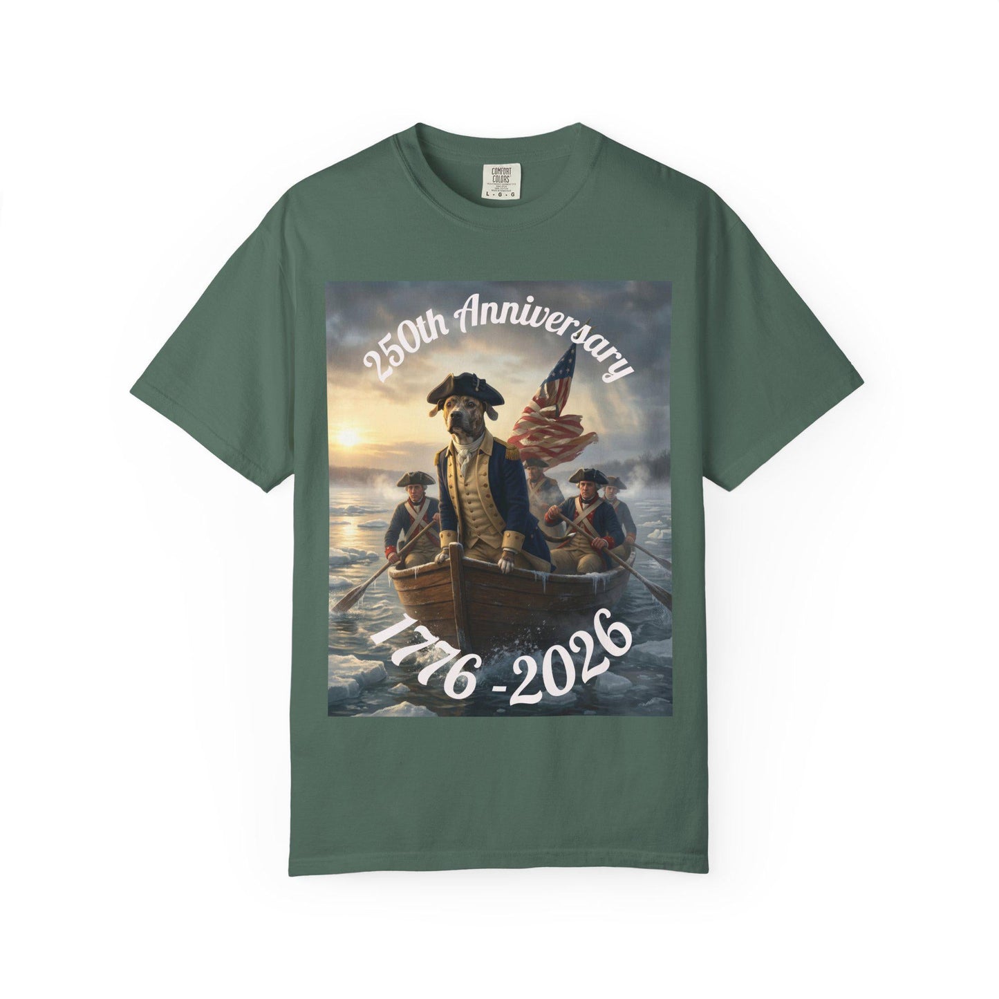 250th Anniversary Shirt, Washington (Loki) Crossing the Deleware, Comfort Colors Tee | Loki's Shop Too