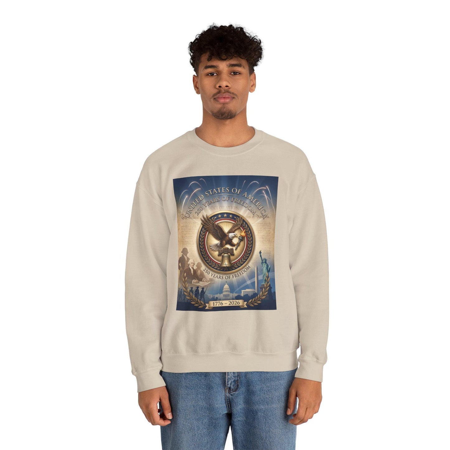 250th Anniversary America Graphic Crewneck Sweatshirt | Patriotic | Loki's Shop Too