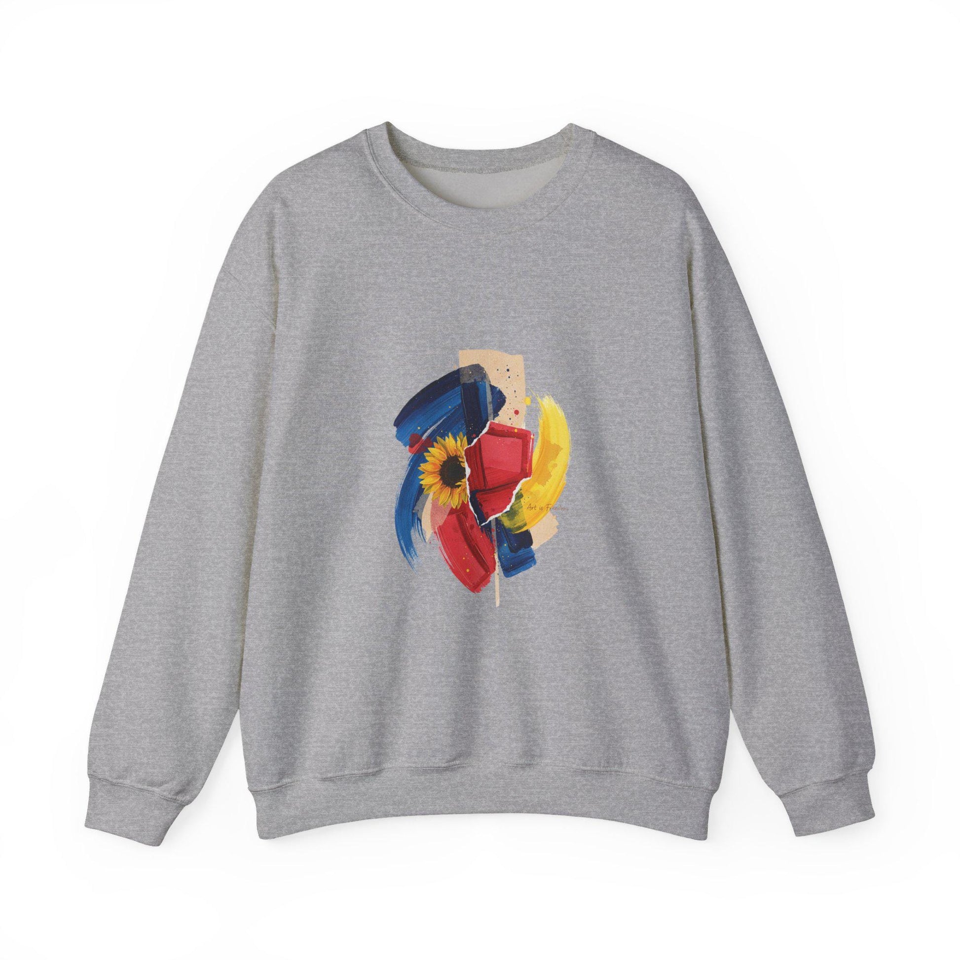 Painterly Abstract Floral Crewneck Sweatshirt | Artsy Brushstroke Graphic | Loki's Shop Too