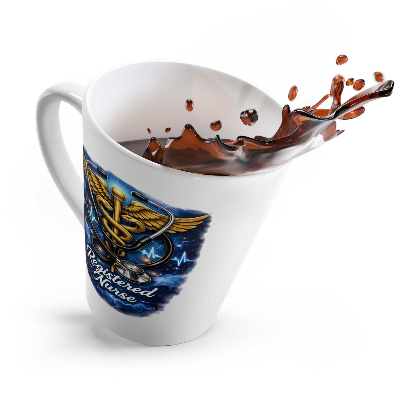 RN Themed Latte Mug | Nursing Medical Coffee Cup | Loki's Shop Too