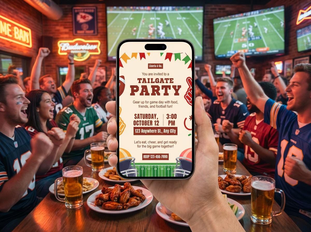 Football Tailgate Party Invitation Template | Game Day Invite | Printable & Digital Download | Football Party RSVP Invite | Instant Download | Loki's Shop Too