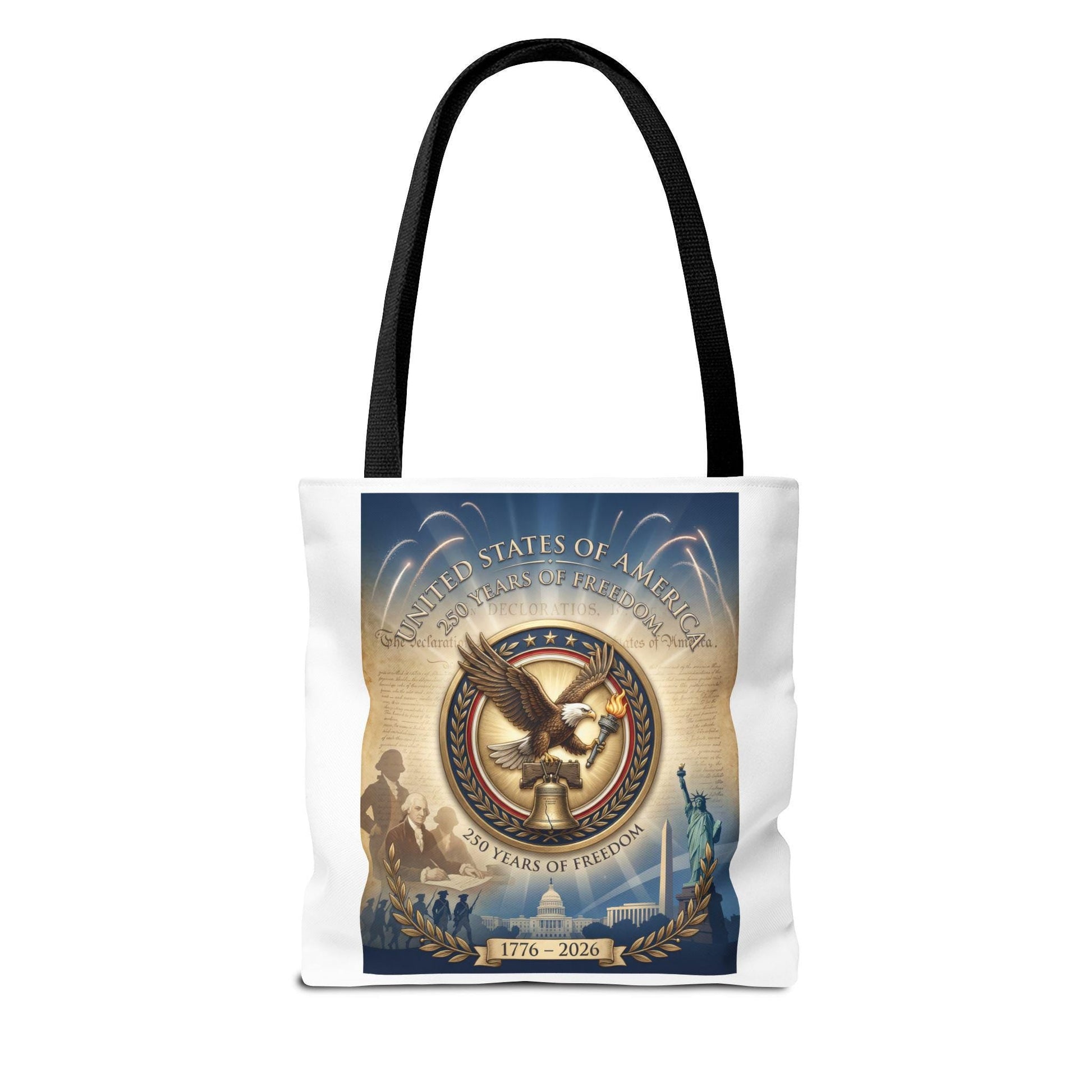 America 250th Anniversary Tote Bag | 1776–2026 USA 250 Years of Freedom Tote | Patriotic Eagle Liberty Bell Design | Loki's Shop Too