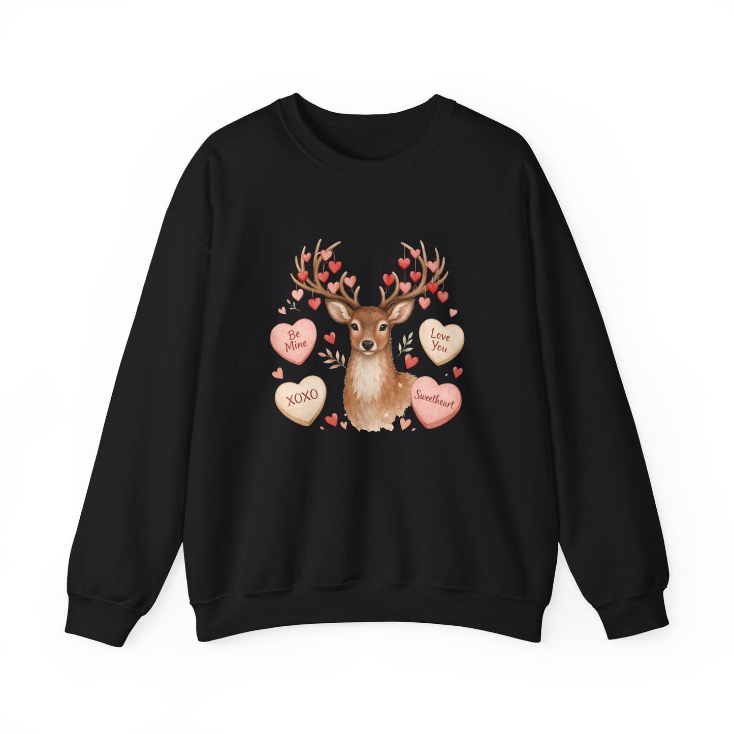 valentine reindeer crewneck sweatshirt