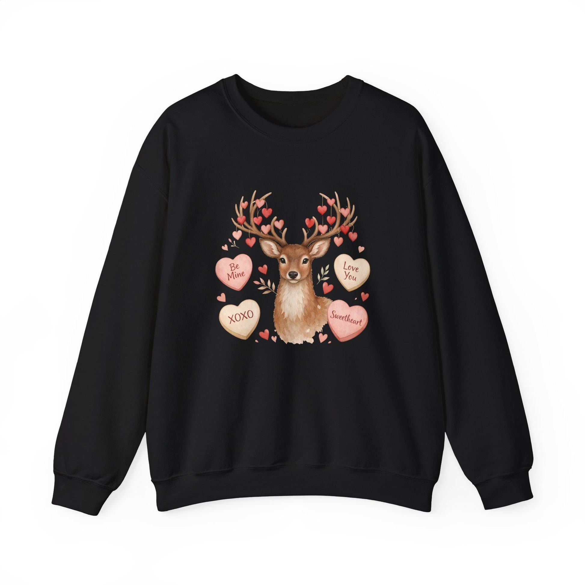valentine reindeer crewneck sweatshirt