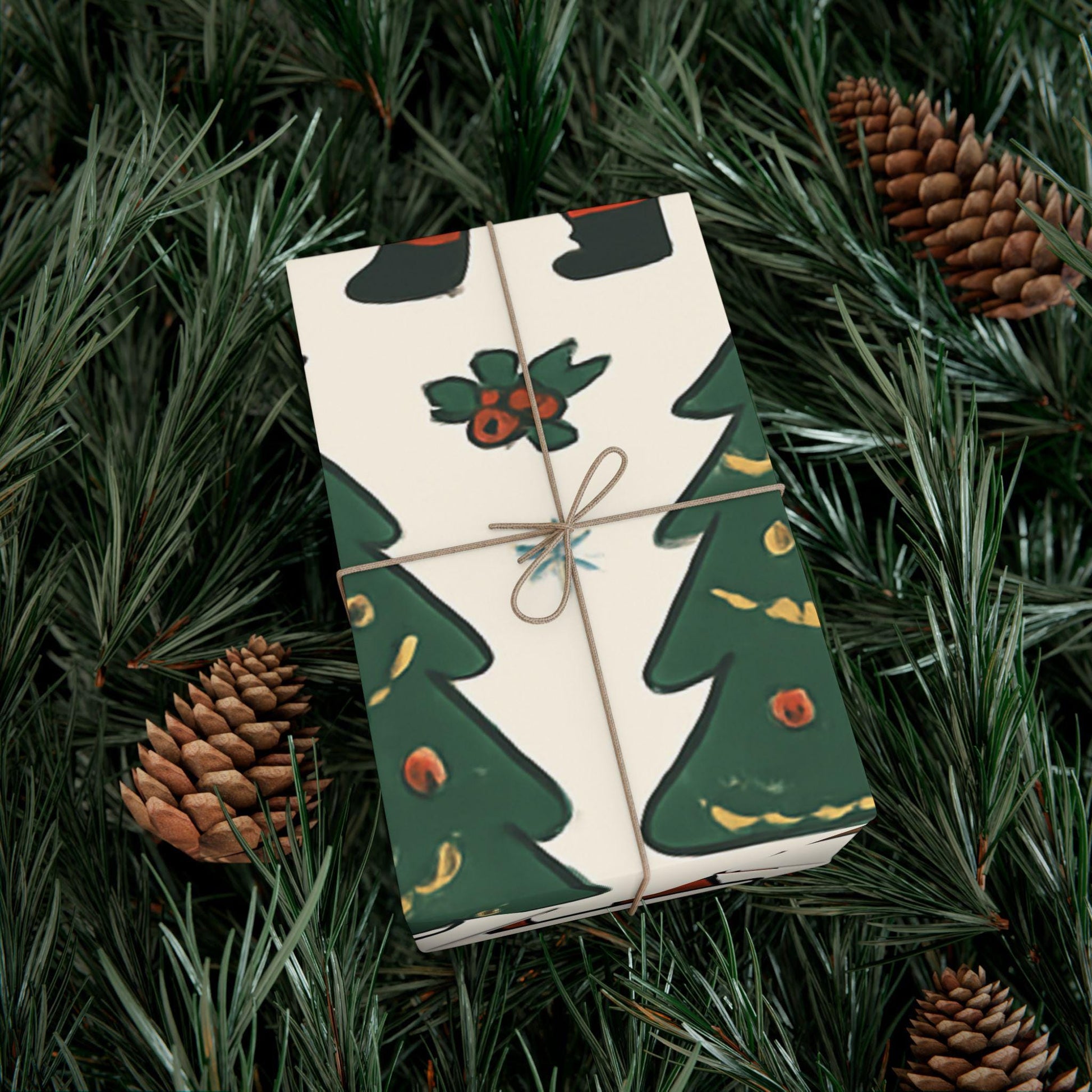 Merry Christmas Gift Wrap Santa Snowman Design Eco-Friendly | Loki's Shop Too
