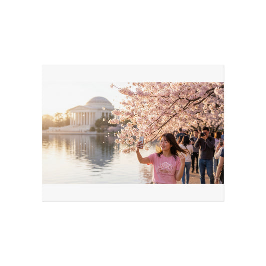 Cherry Blossom Jefferson Memorial Poster, Washington DC Spring Photography | Loki's Shop Too