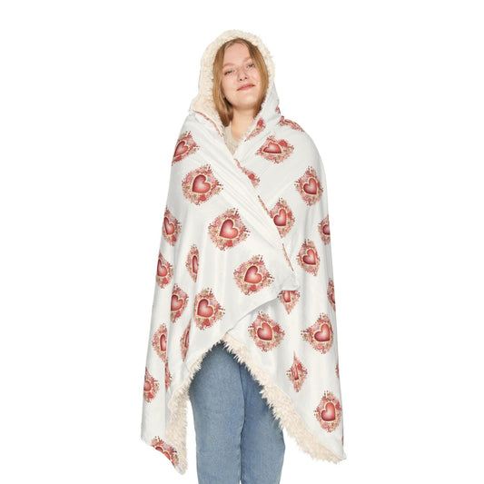 Hooded Snuggle Blanket With Hearts | Loki's Shop Too