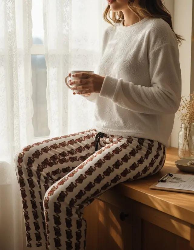Brindle Santa Pup Print Pajama Pants Patterned Lounge Sleepwear | Loki's Shop Too