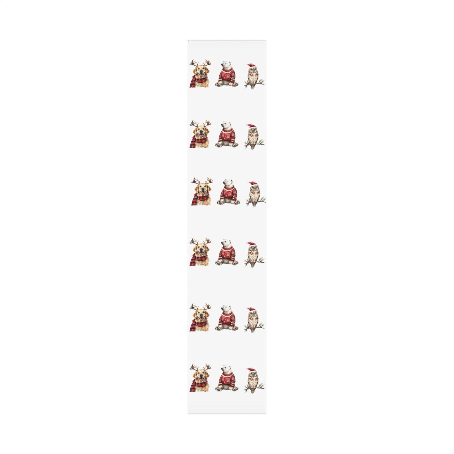 Dog and Polar Bear Christmas Wrapping Paper Festive Gift Wrap | Loki's Shop Too