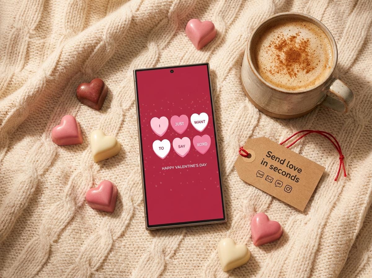 Printable Valentine’s Day Card 6x4 | Candy Heart Valentine “I Just Want To Say XOXO” | Instant Download | PDF PNG | Cute Love Card | Loki's Shop Too