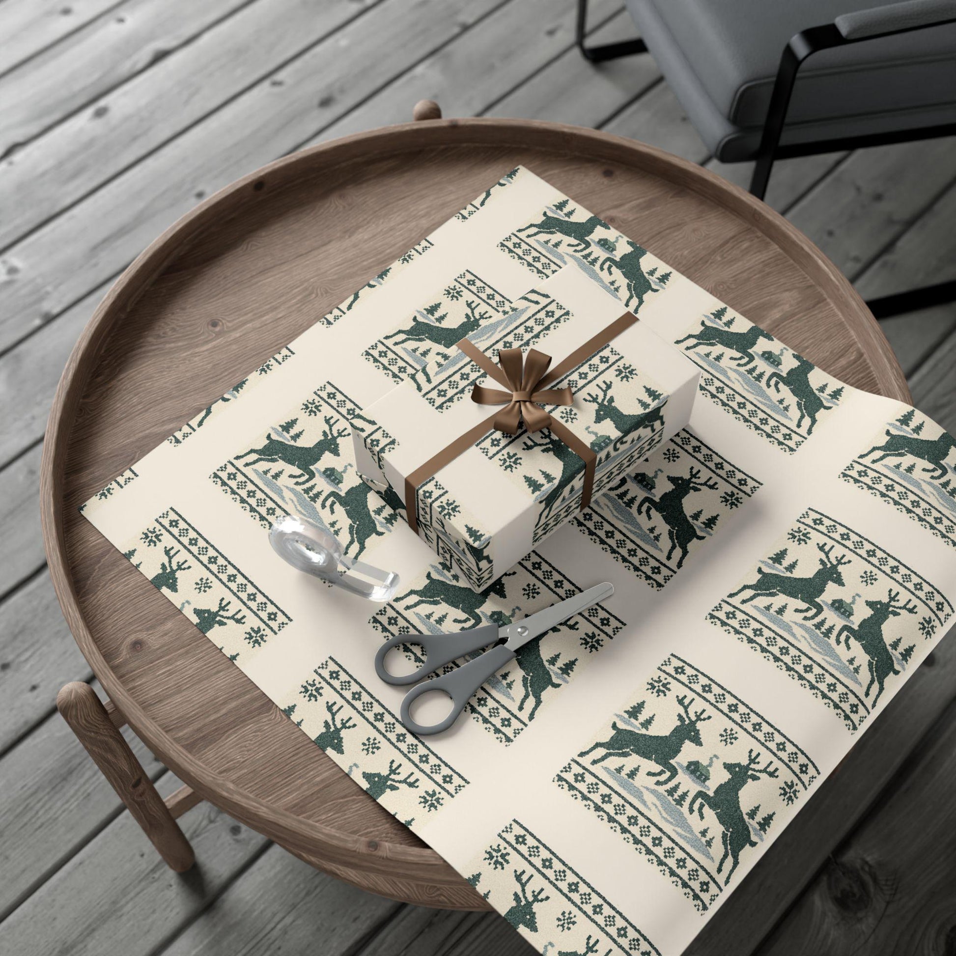 Nordic Reindeer Gift Wrap | Loki's Shop Too