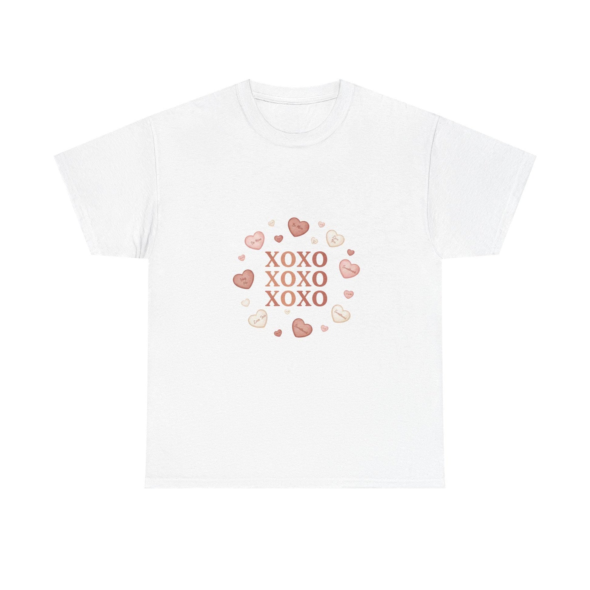 XOXO Hearts Valentine Kiss Tee | Pink Heart Circle | Loki's Shop Too