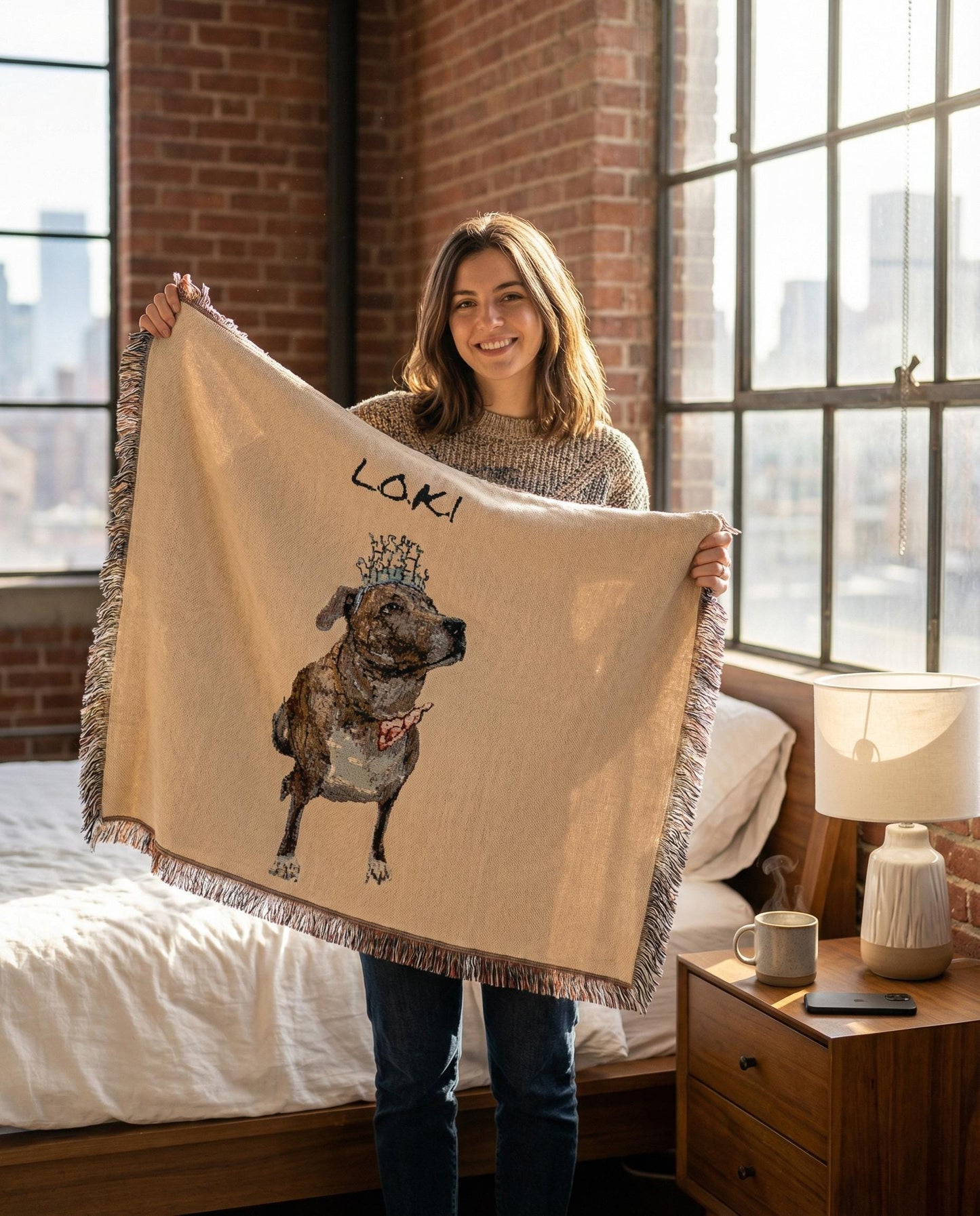 custom pet woven blanket