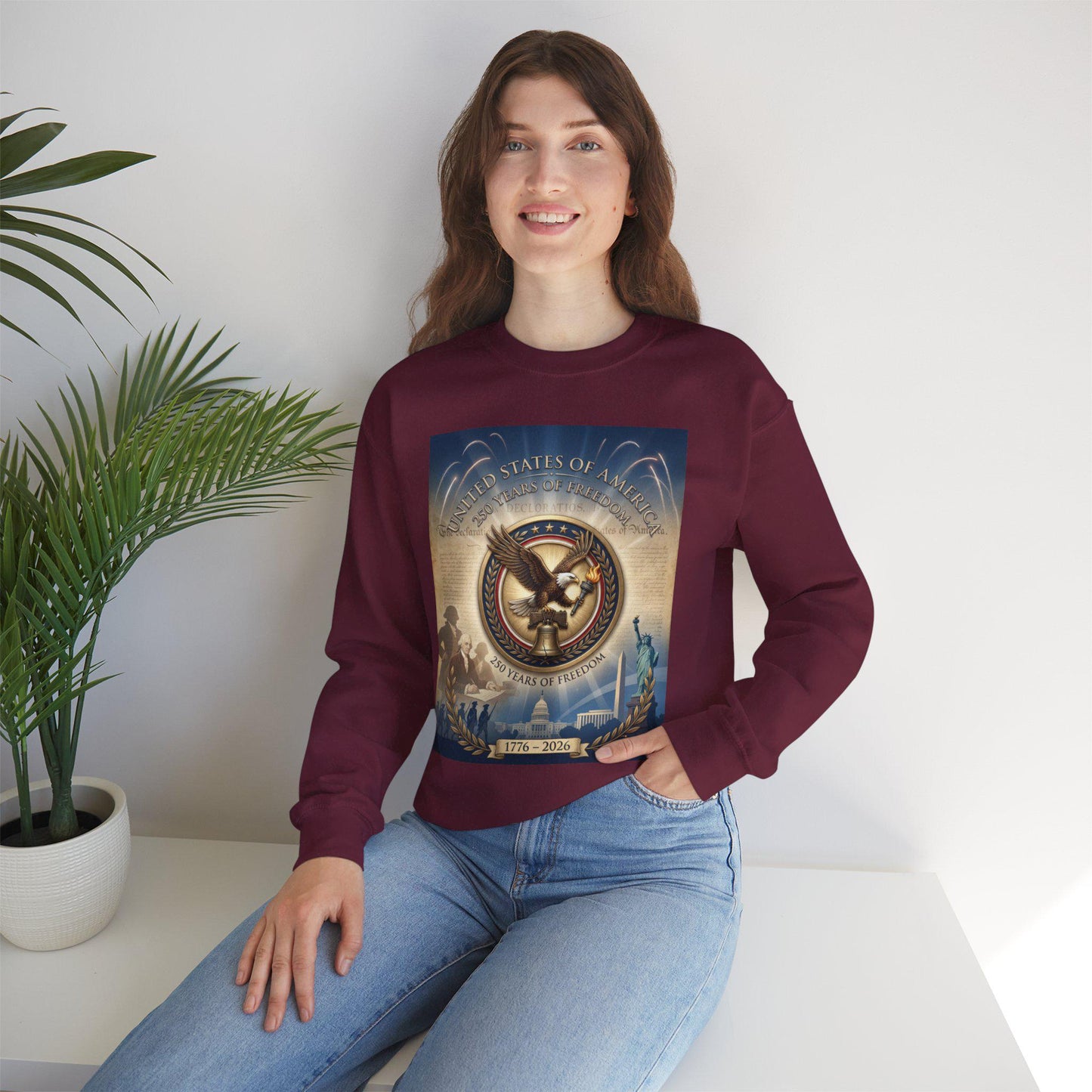 250th Anniversary America Graphic Crewneck Sweatshirt | Patriotic | Loki's Shop Too