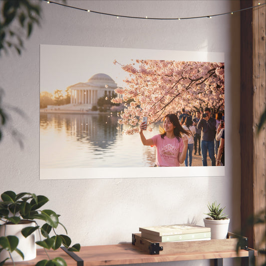 Cherry Blossom Jefferson Memorial Poster, Washington DC Spring Photography | Loki's Shop Too