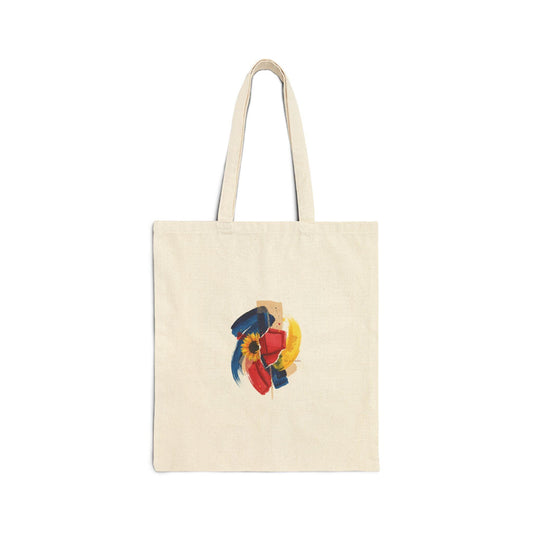 Painterly Abstract Floral Tote | Craft Maximalism, Brushstroke Artsy Canvas | Loki's Shop Too