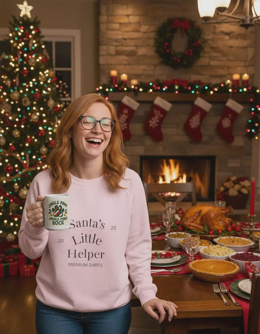 Santa's Little Helper Crewneck Sweatshirt Retro Christmas Gift | Loki's Shop Too