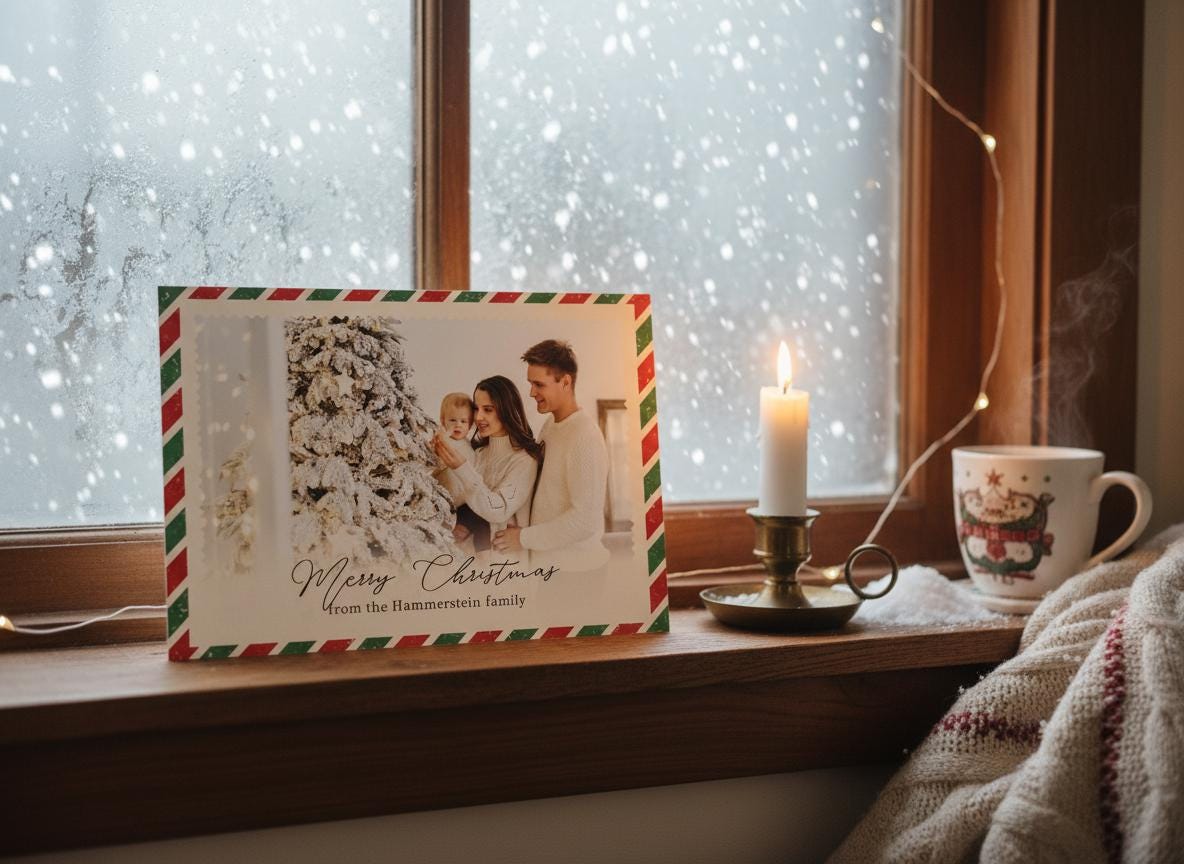 Editable Photo Christmas Card Template Printable Holiday Card (Digital Download) | Loki's Shop Too