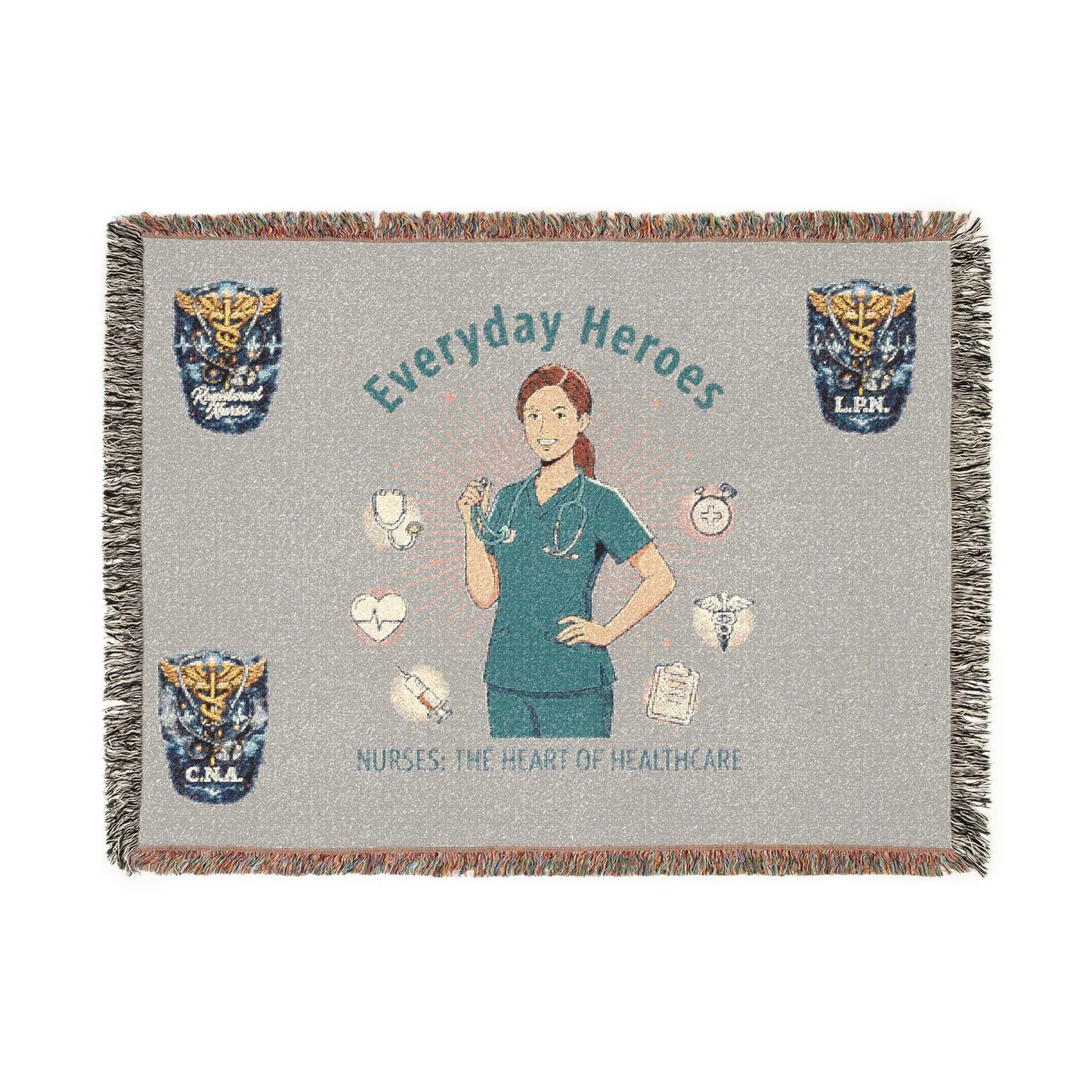 nurse 'everyday heroes' woven blanket