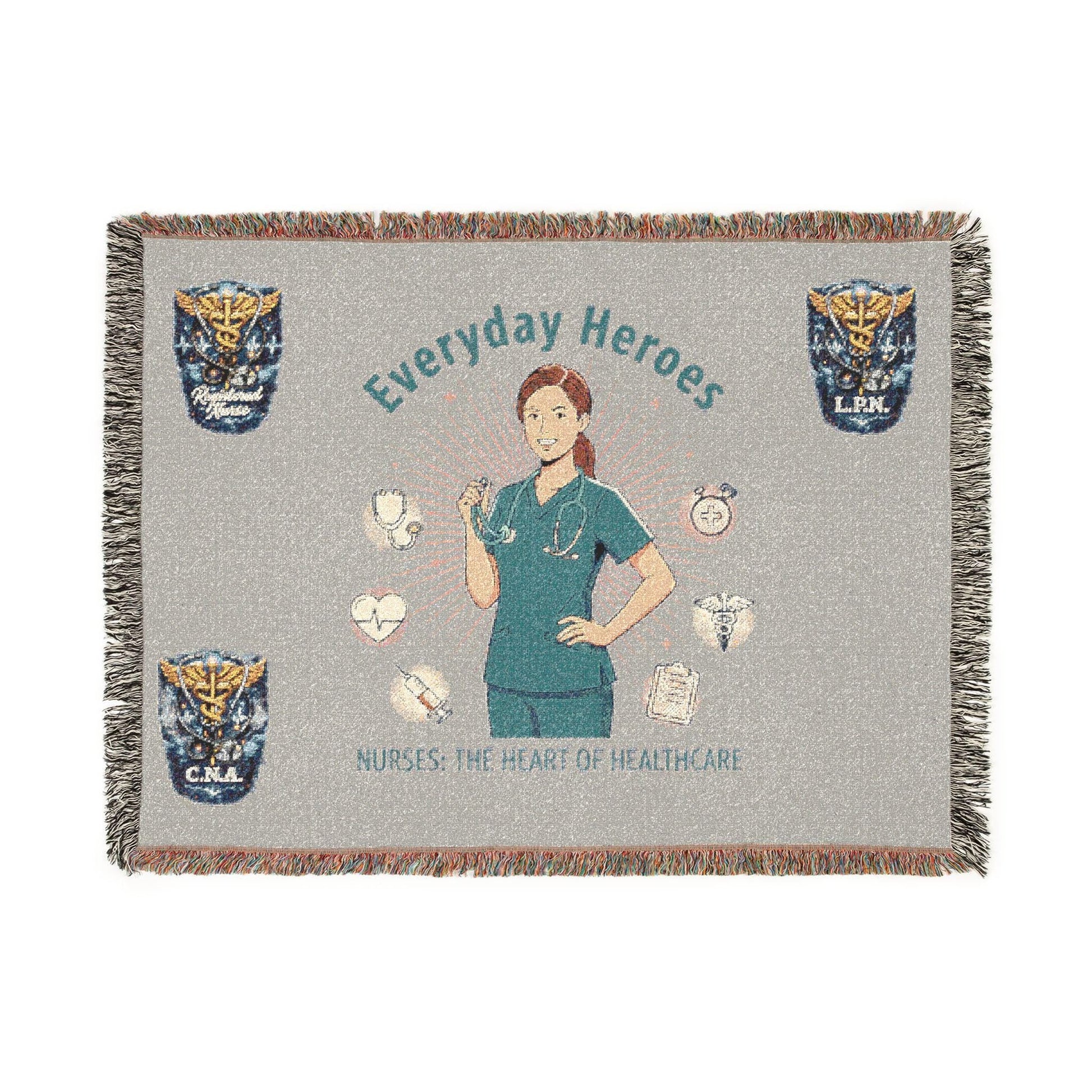 nurse 'everyday heroes' woven blanket