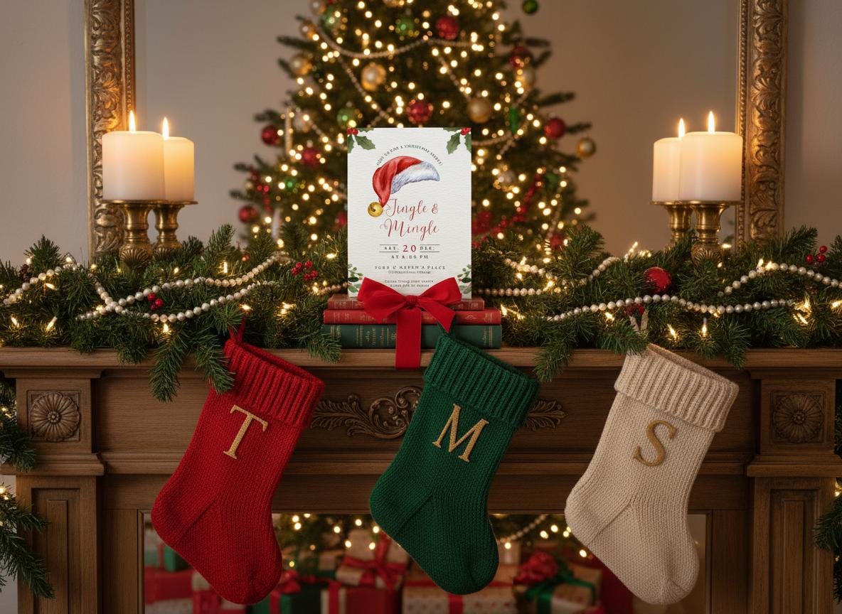 Editable Christmas Party Invitation Holiday Evite Template (Digital Download) | Loki's Shop Too