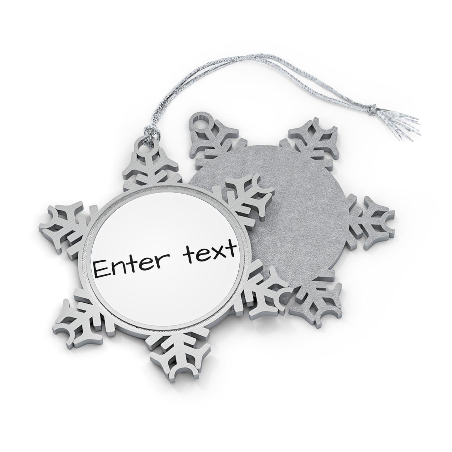 personalized pewter snowflake christmas ornament custom winter decor