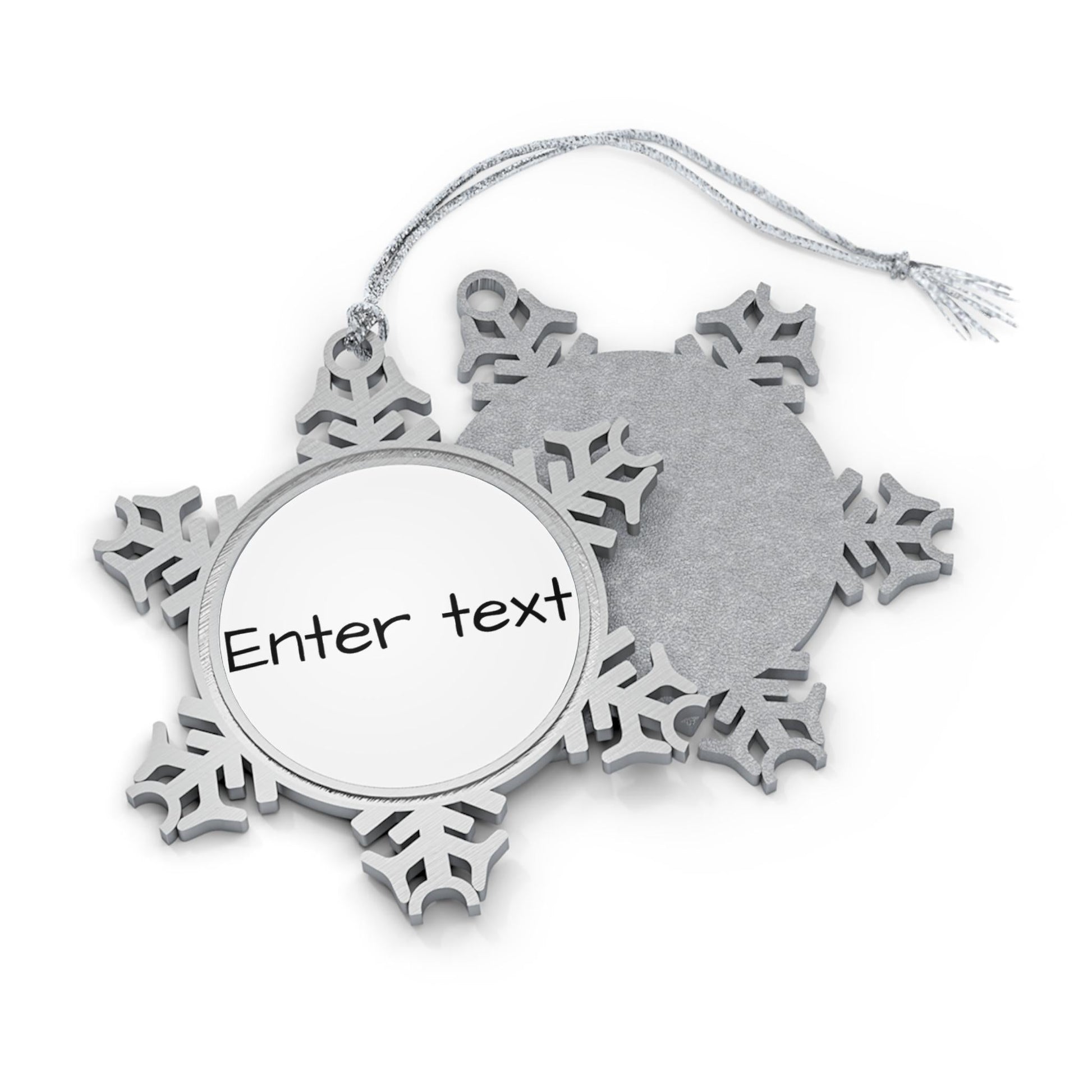 personalized pewter snowflake christmas ornament custom winter decor