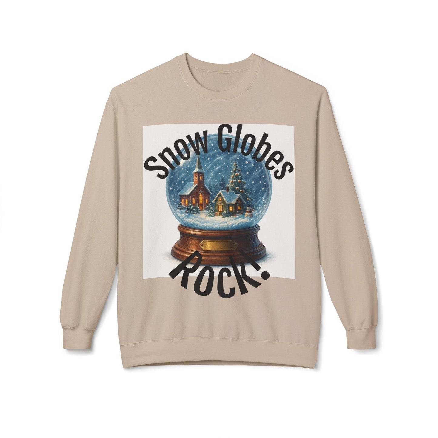 Snow Globes Rock Fleece Sweatshirt Festive Christmas Crewneck | Loki's Shop Too