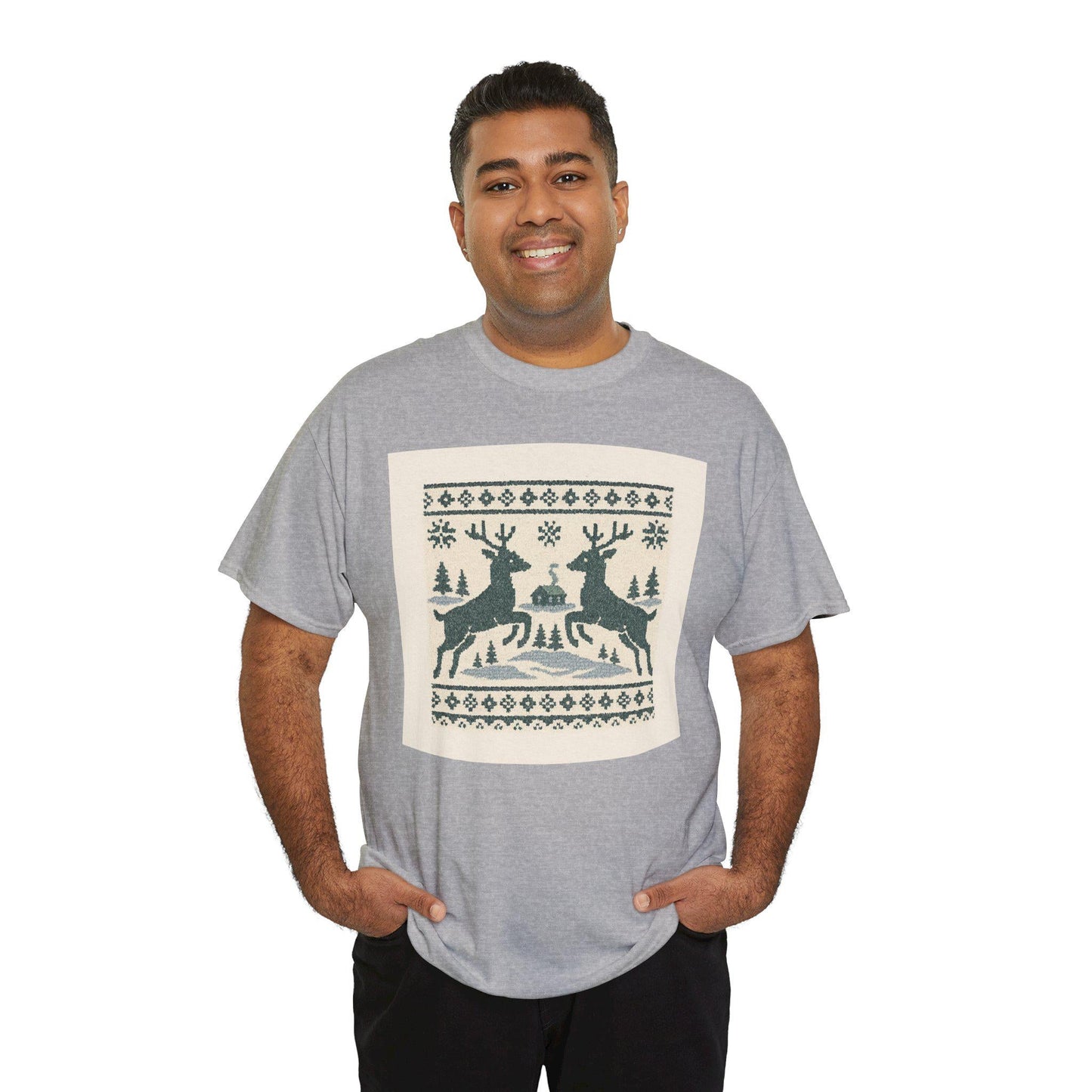 Retro Reindeer Fair Isle Christmas Tee | Loki's Shop Too