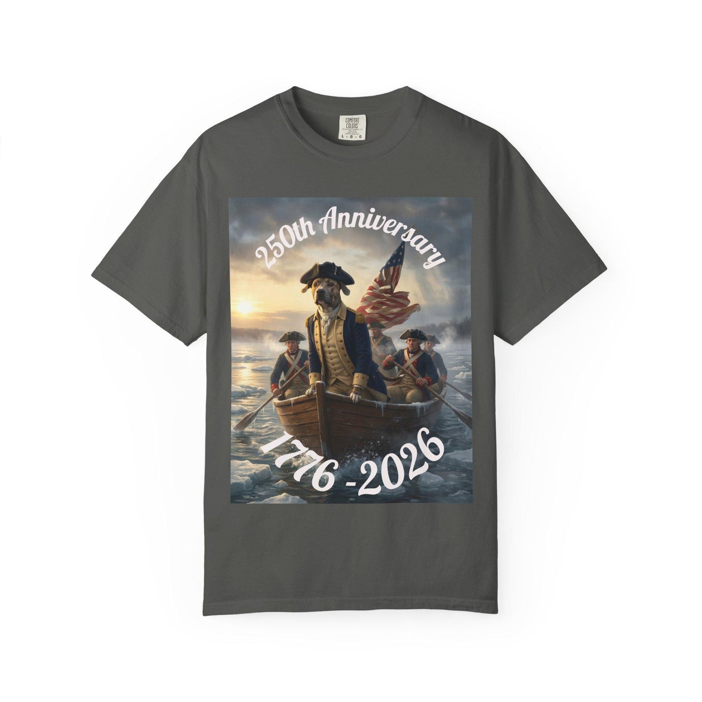 250th Anniversary Shirt, Washington (Loki) Crossing the Deleware, Comfort Colors Tee | Loki's Shop Too