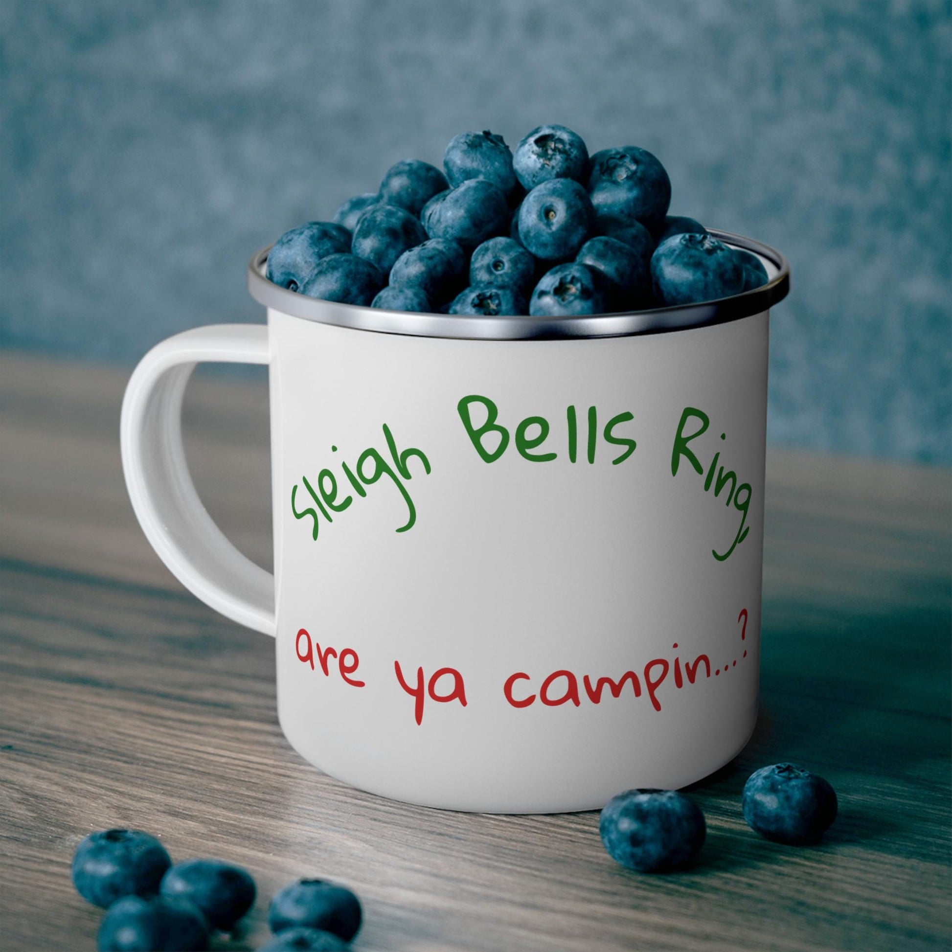 Winter Camping Enamel Mug Christmas Camper Cozy Cabin | Loki's Shop Too