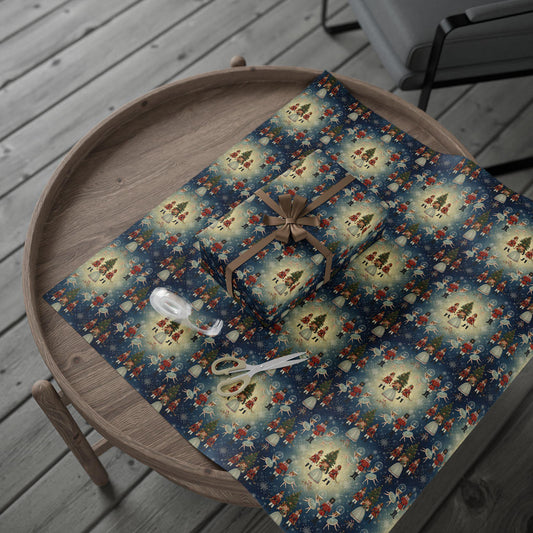 Christmas Nutcracker Gift Wrap Festive Holiday Wrapping Paper | Loki's Shop Too