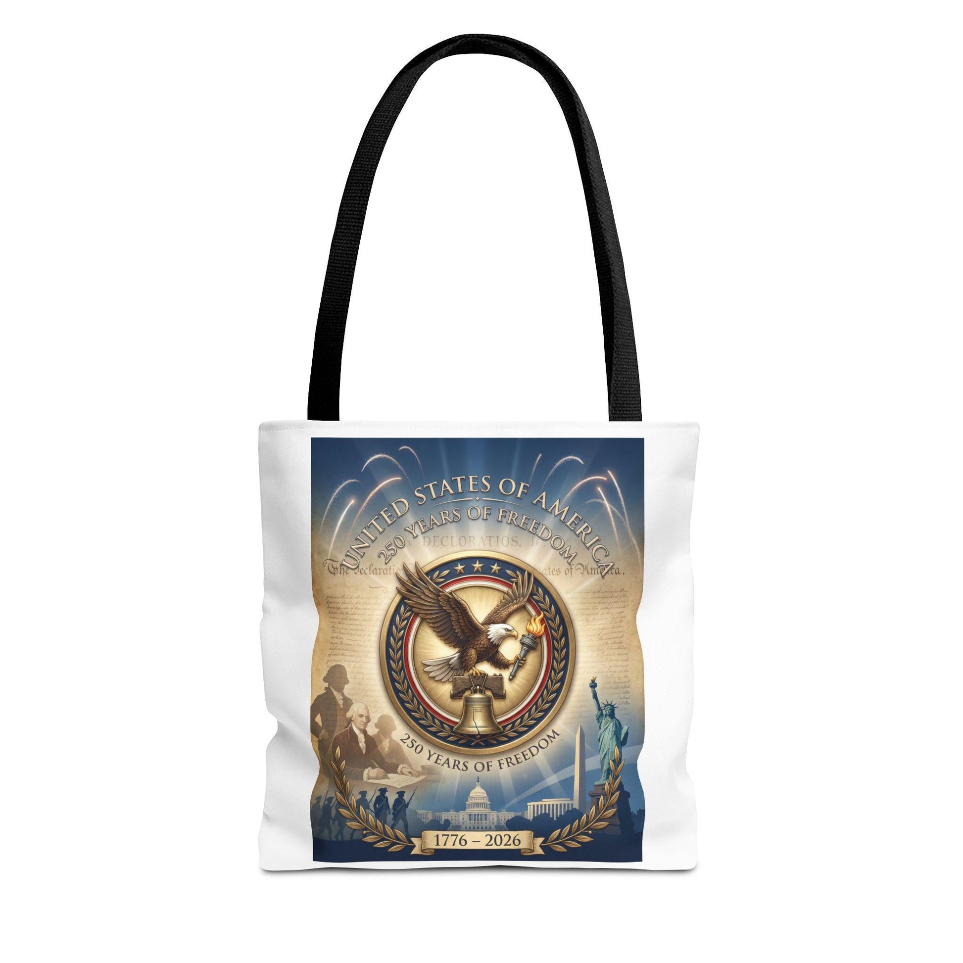 America 250th Anniversary Tote Bag | 1776–2026 USA 250 Years of Freedom Tote | Patriotic Eagle Liberty Bell Design | Loki's Shop Too