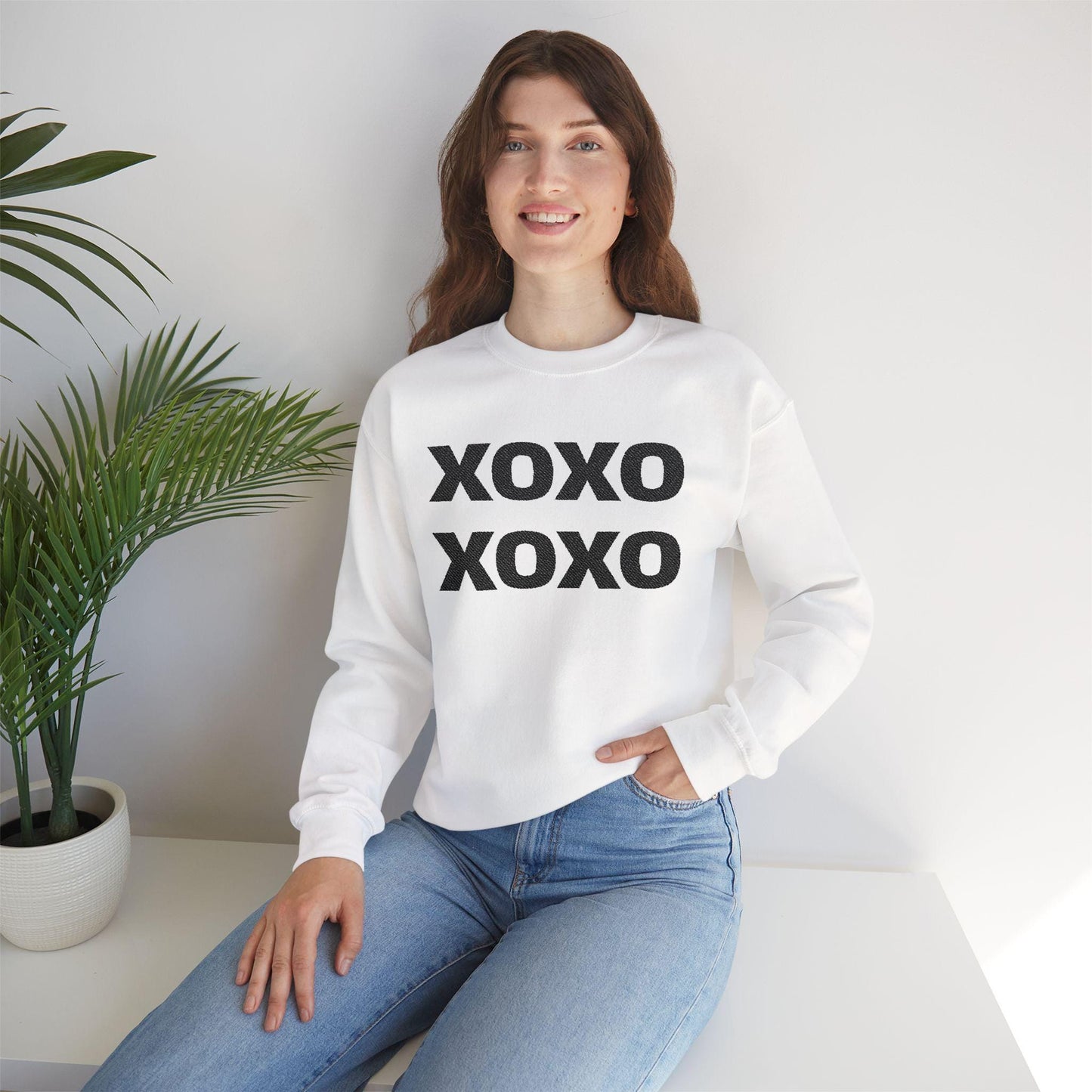 XOXO Block Letters Sweatshirt | Valentine Love Cozy Crewneck | Loki's Shop Too