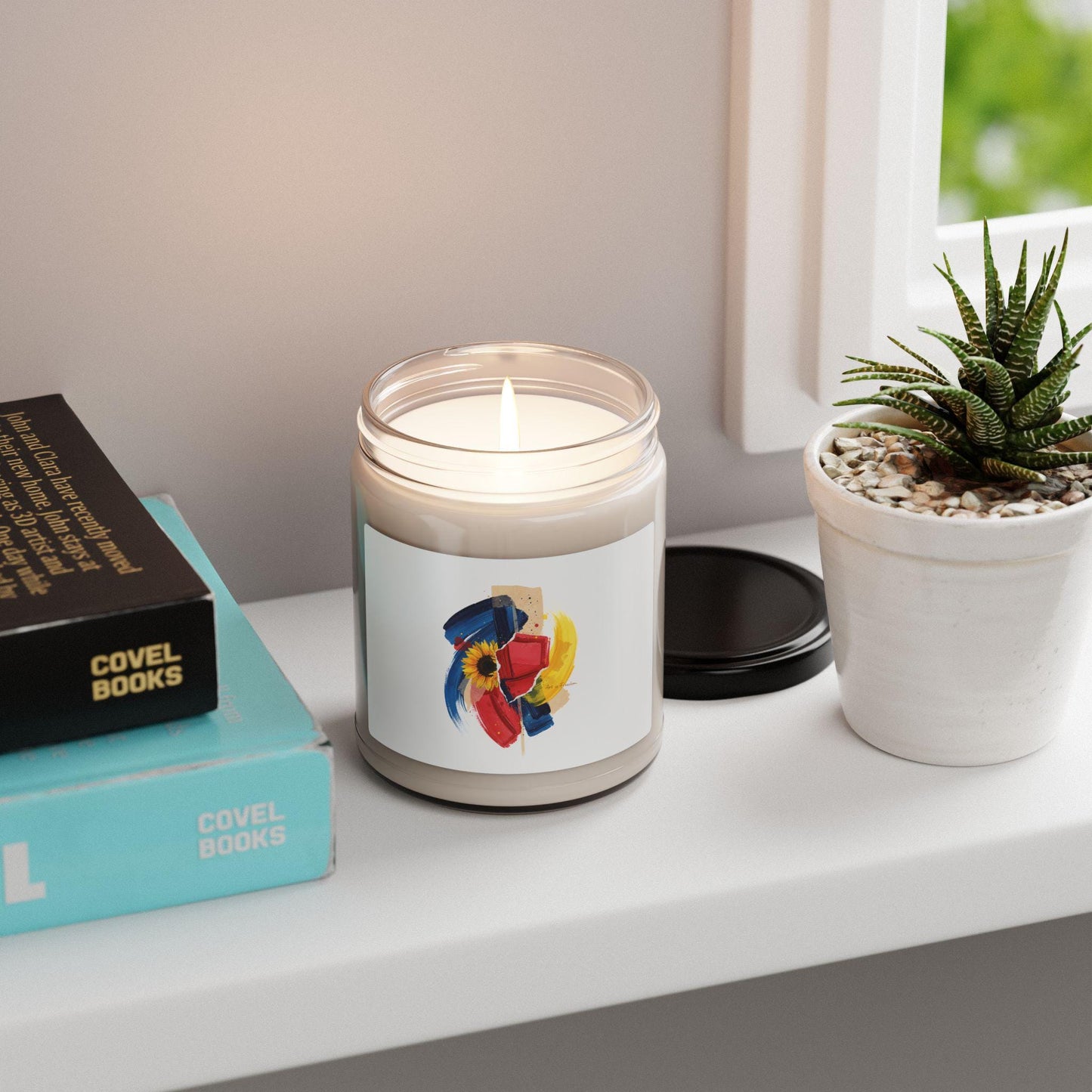 Painterly Abstract Floral Candle, Soy Jar Candle | Artsy Brushstroke Scent | Loki's Shop Too