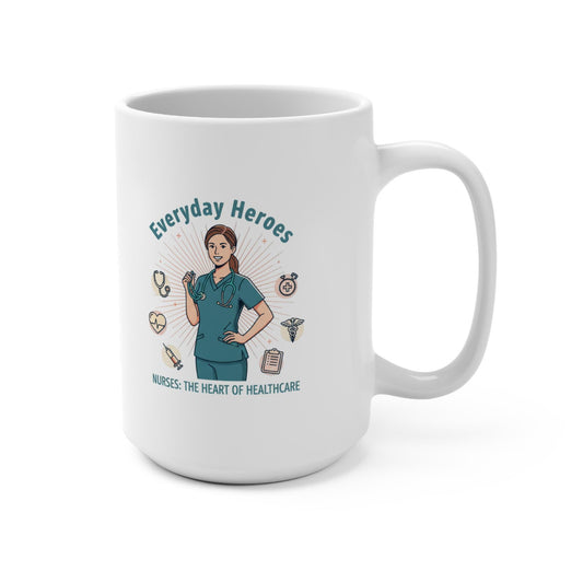 Nurse Appreciation Illustration Mug 15oz | Nurse Coffee Cup | Loki's Shop Too