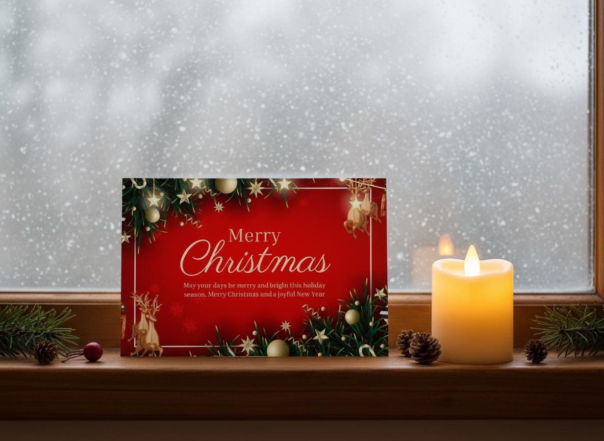 Editable Christmas Card Template | Canva Holiday Card (Digital Download) | Loki's Shop Too