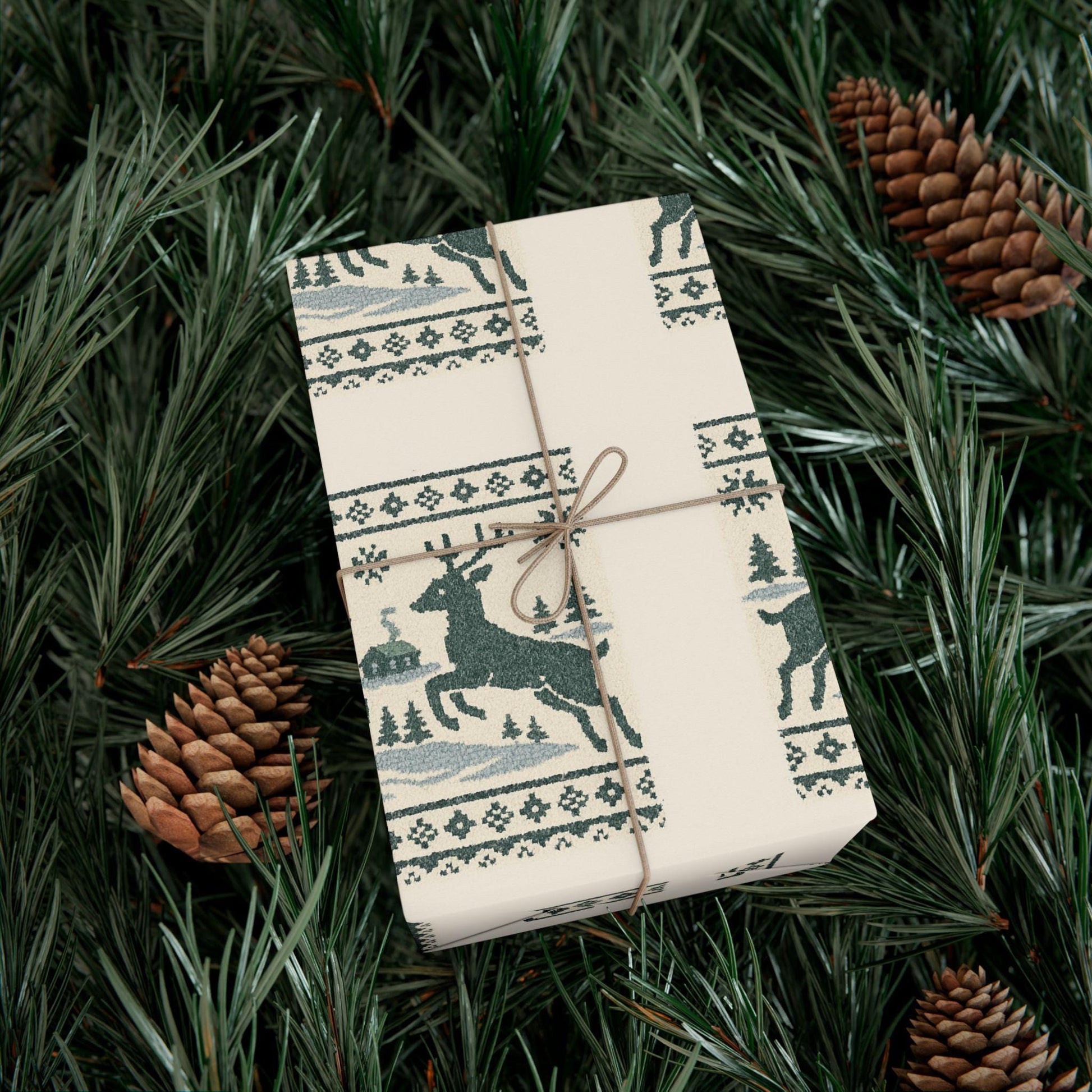 Nordic Reindeer Gift Wrap | Loki's Shop Too