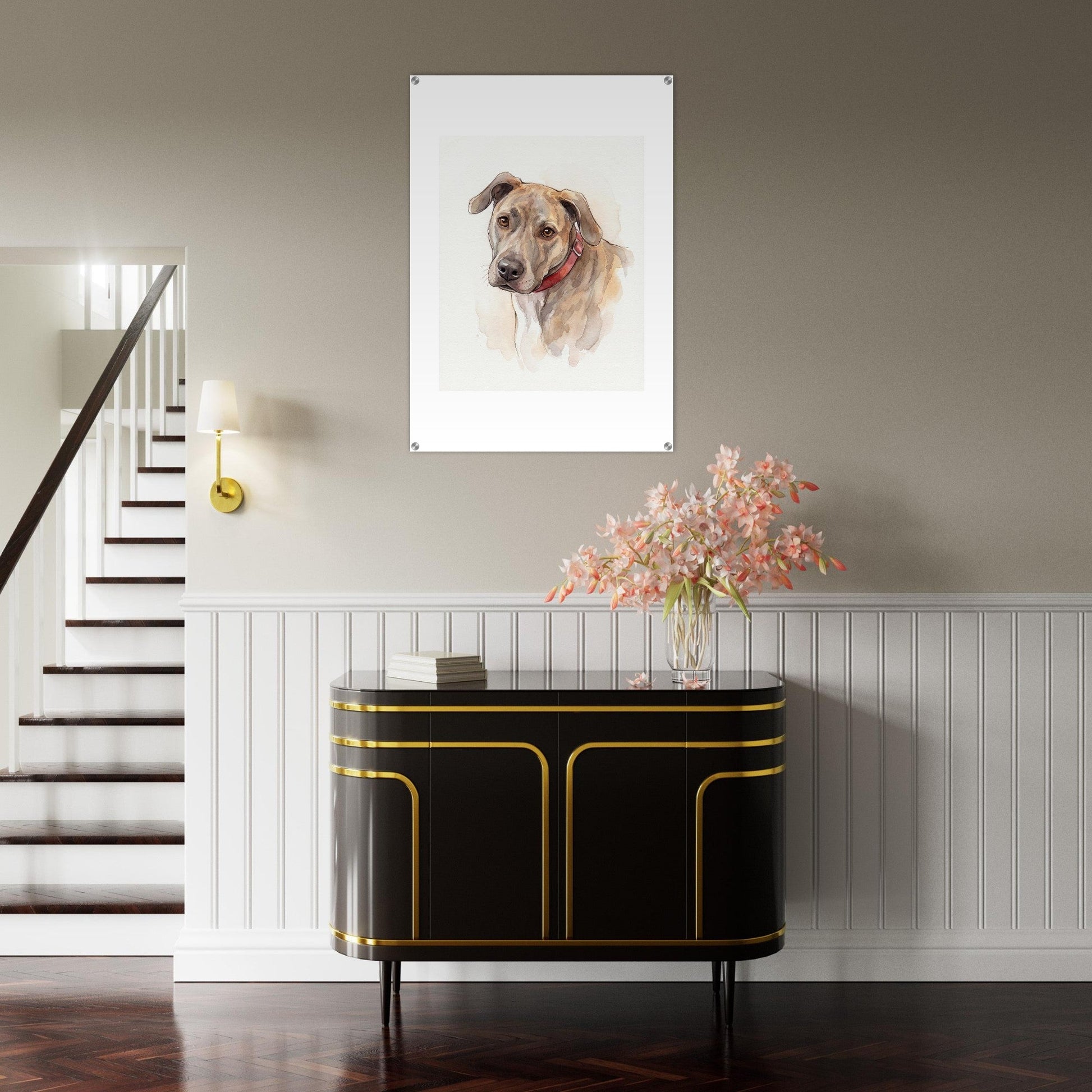 Watercolor Pet Lover Acrylic Print | Vibrant Animal Art | Custom Home Decor Gift | Loki's Shop Too