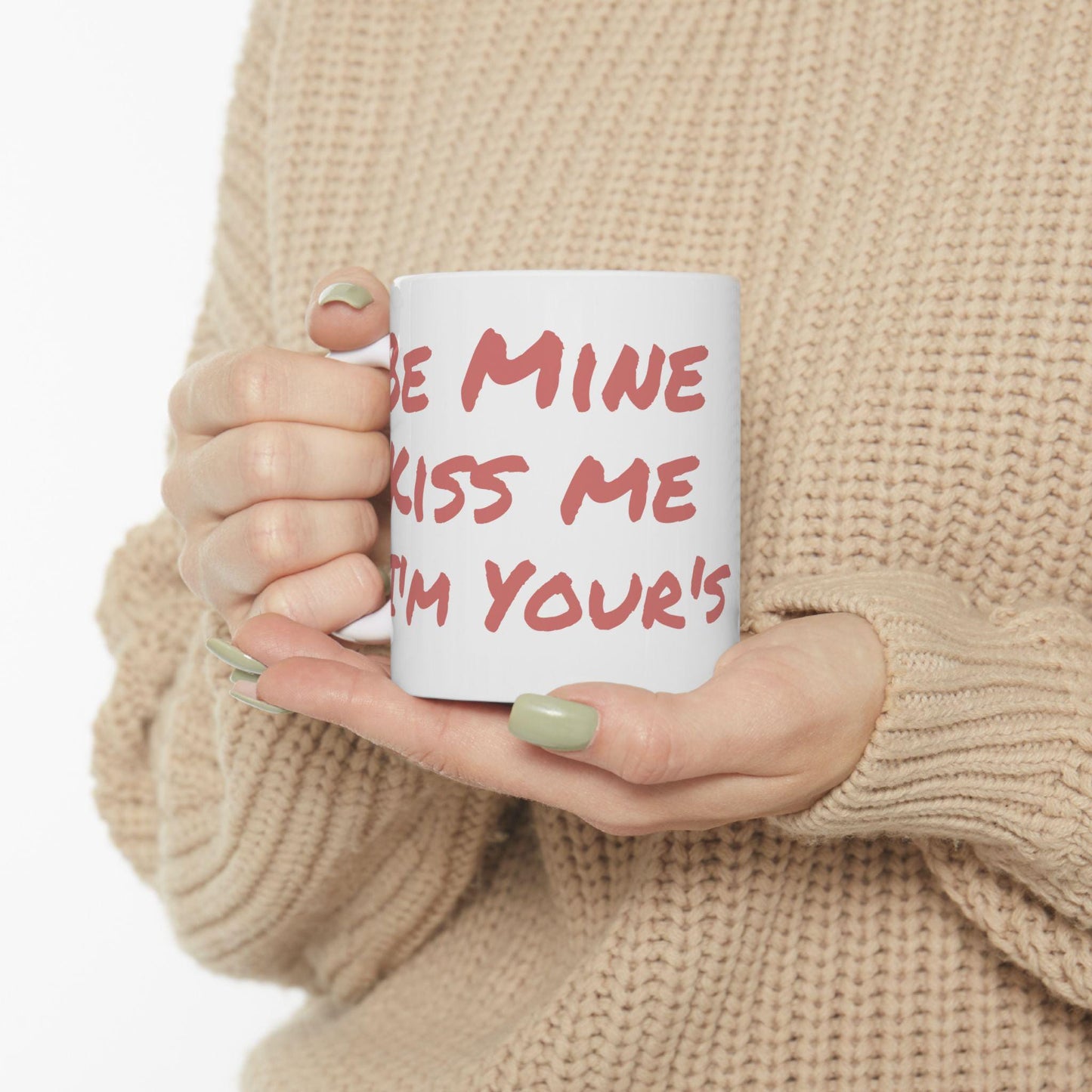 Be Mine Kiss Me I'm Yours Mug | Valentine Heart Floral Ceramic Mug | Loki's Shop Too