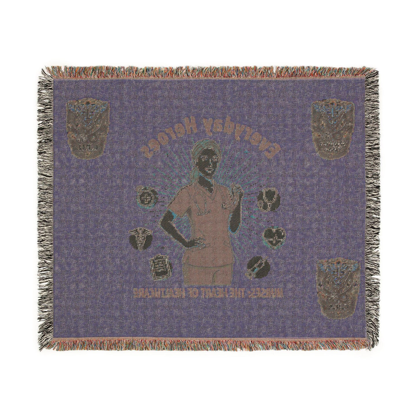 Nurse 'Everyday Heroes' Woven Blanket,  Healthcare Appreciation Throw | Loki's Shop Too